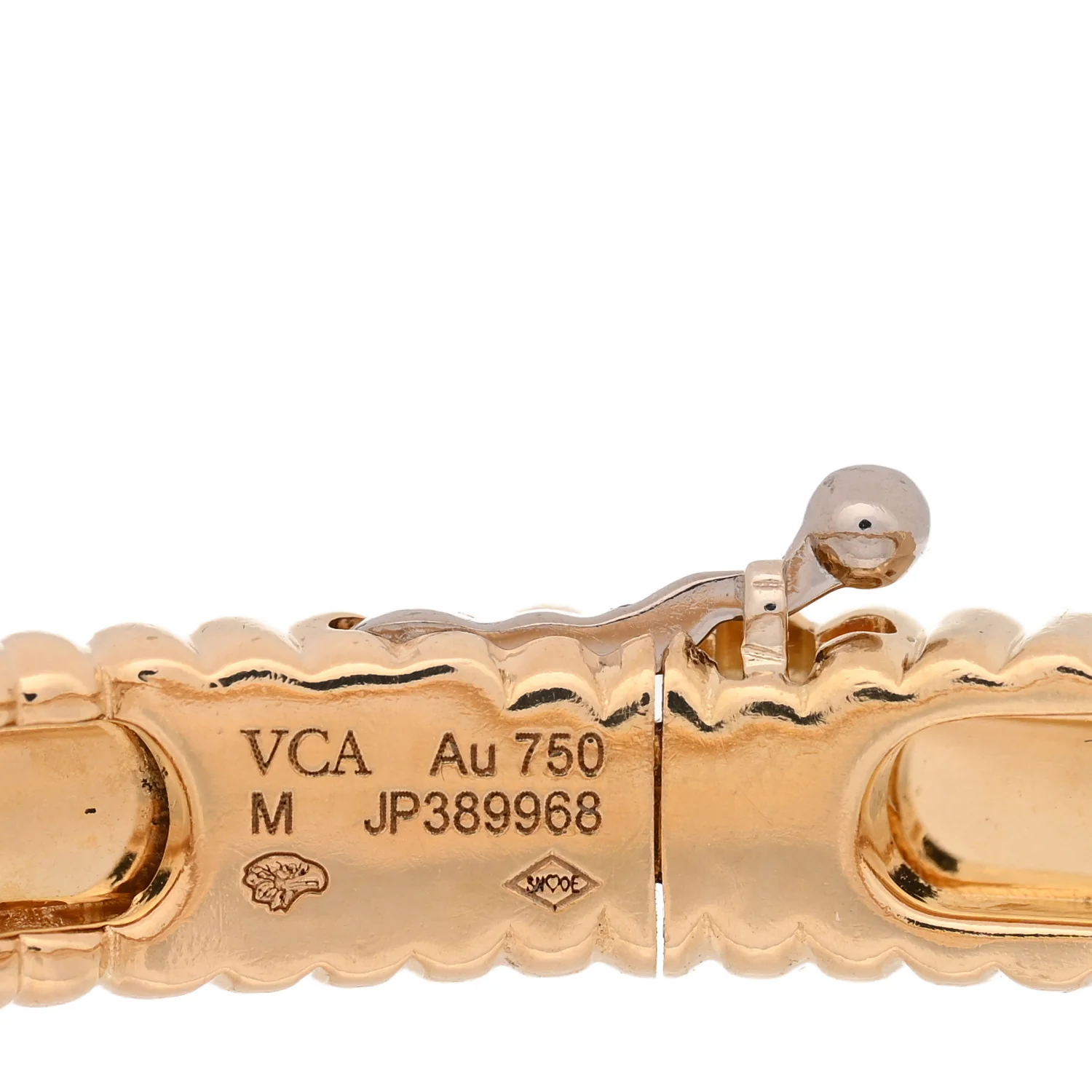 18K Yellow Gold Diamond Perlee Sweet Clovers Bracelet M - Image 3
