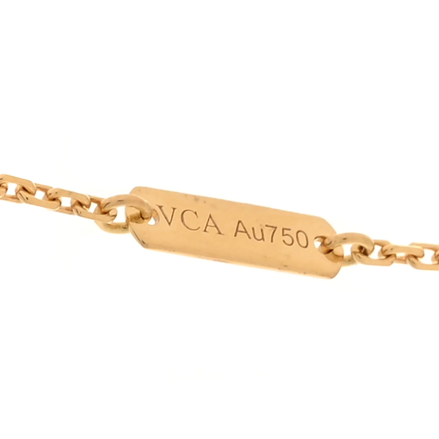 18K Yellow Gold Diamond Vintage Alhambra Pendant Necklace - Image 5
