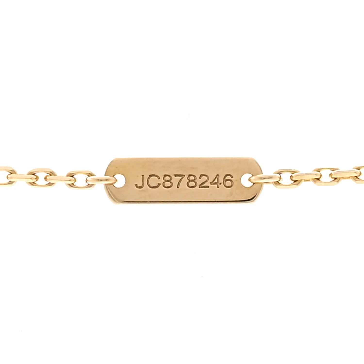 18K Yellow Gold Guilloche Vintage Alhambra Pendant Necklace - Image 5