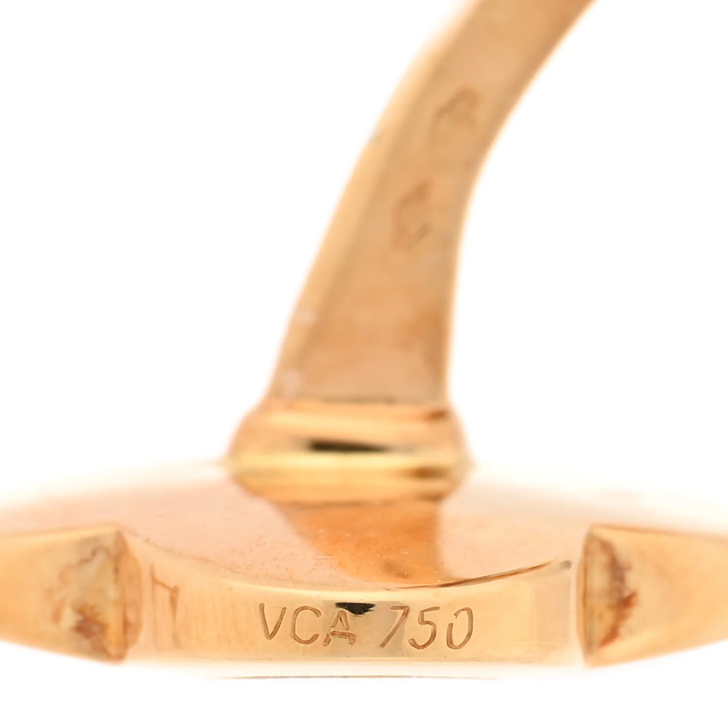 18K Yellow Gold Mother of Pearl Pure Alhambra Cufflinks - Image 4