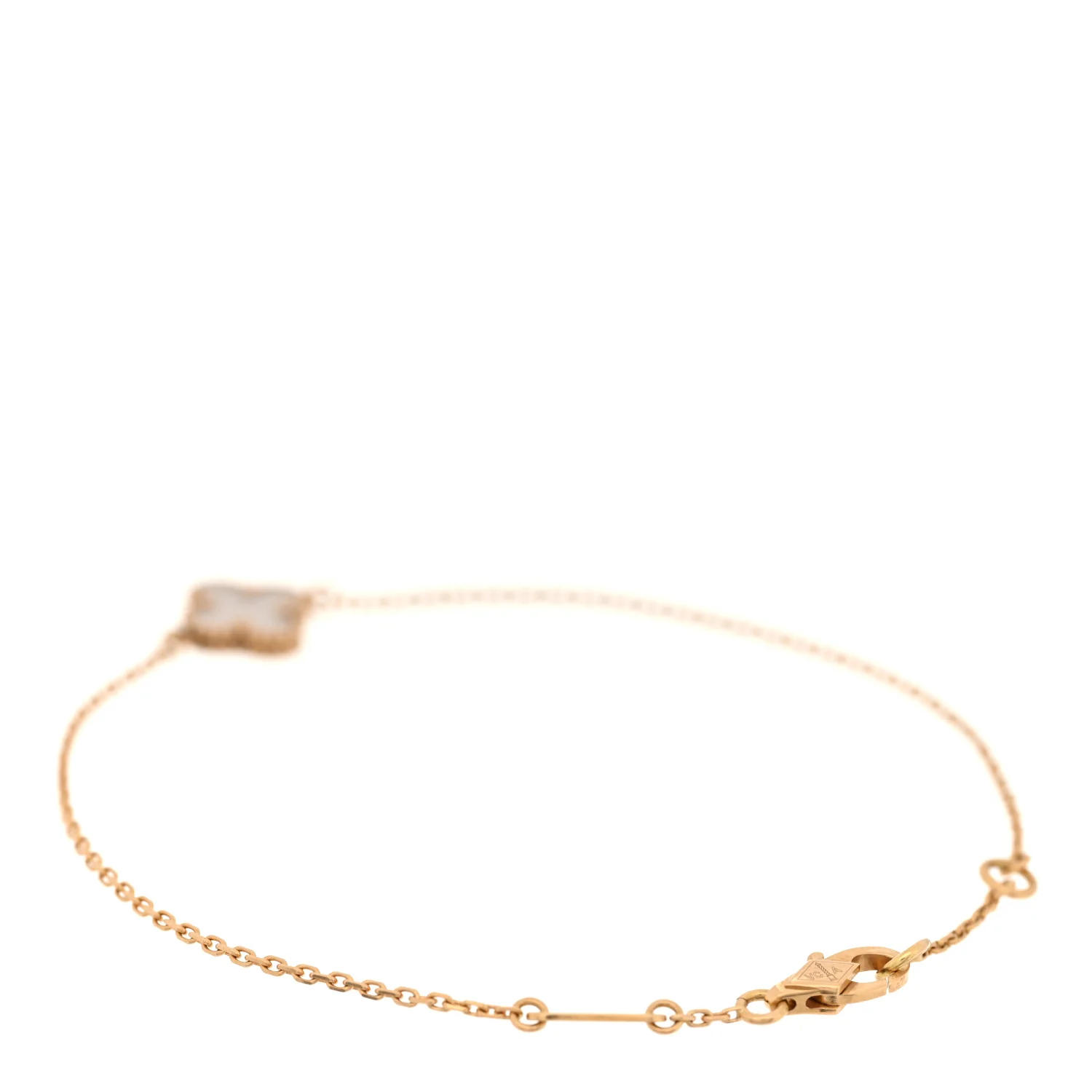 18K Yellow Gold Mother of Pearl Sweet Alhambra Bracelet - Image 2