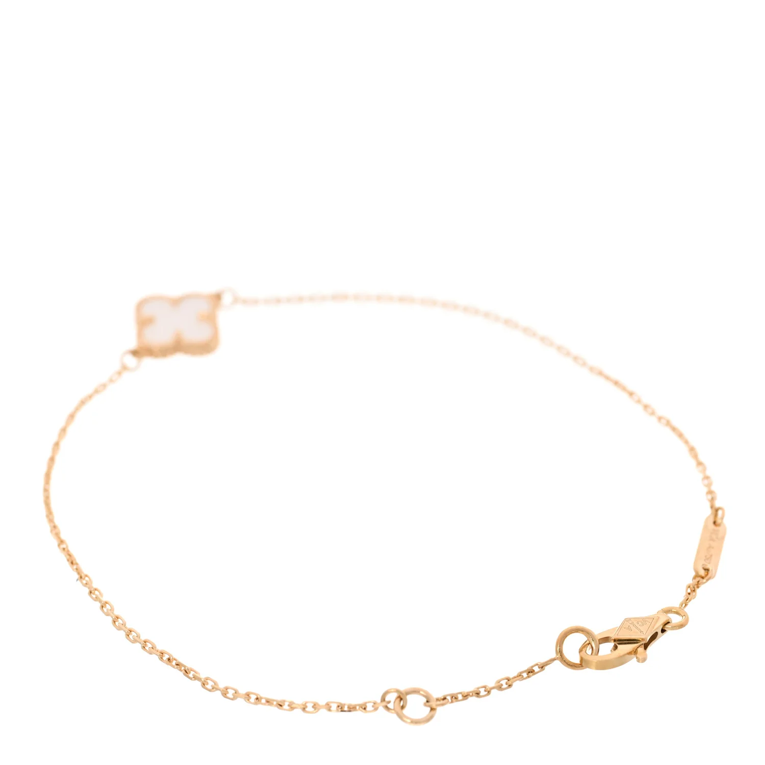 18K Yellow Gold Mother of Pearl Sweet Alhambra Bracelet - Image 2