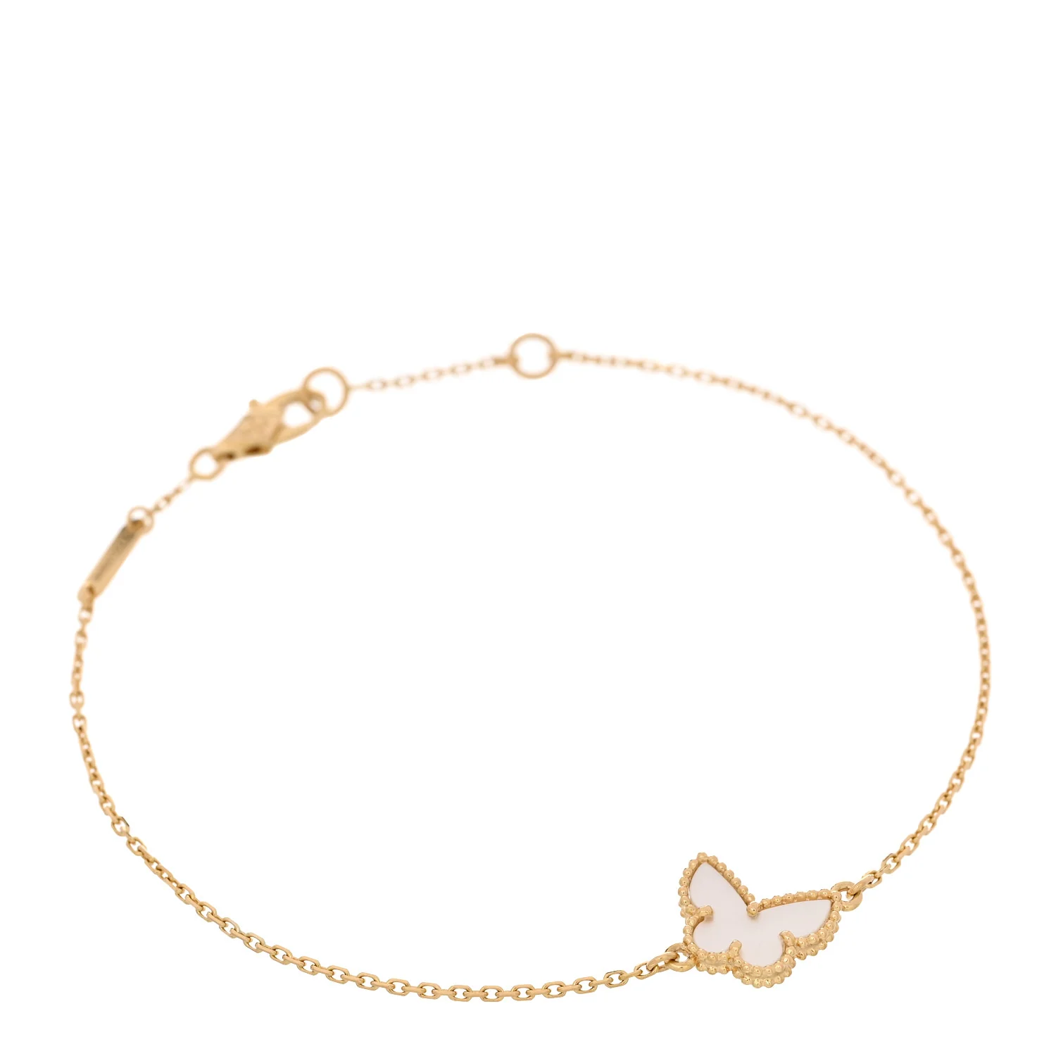 18K Yellow Gold Mother of Pearl Sweet Alhambra Butterfly Bracelet