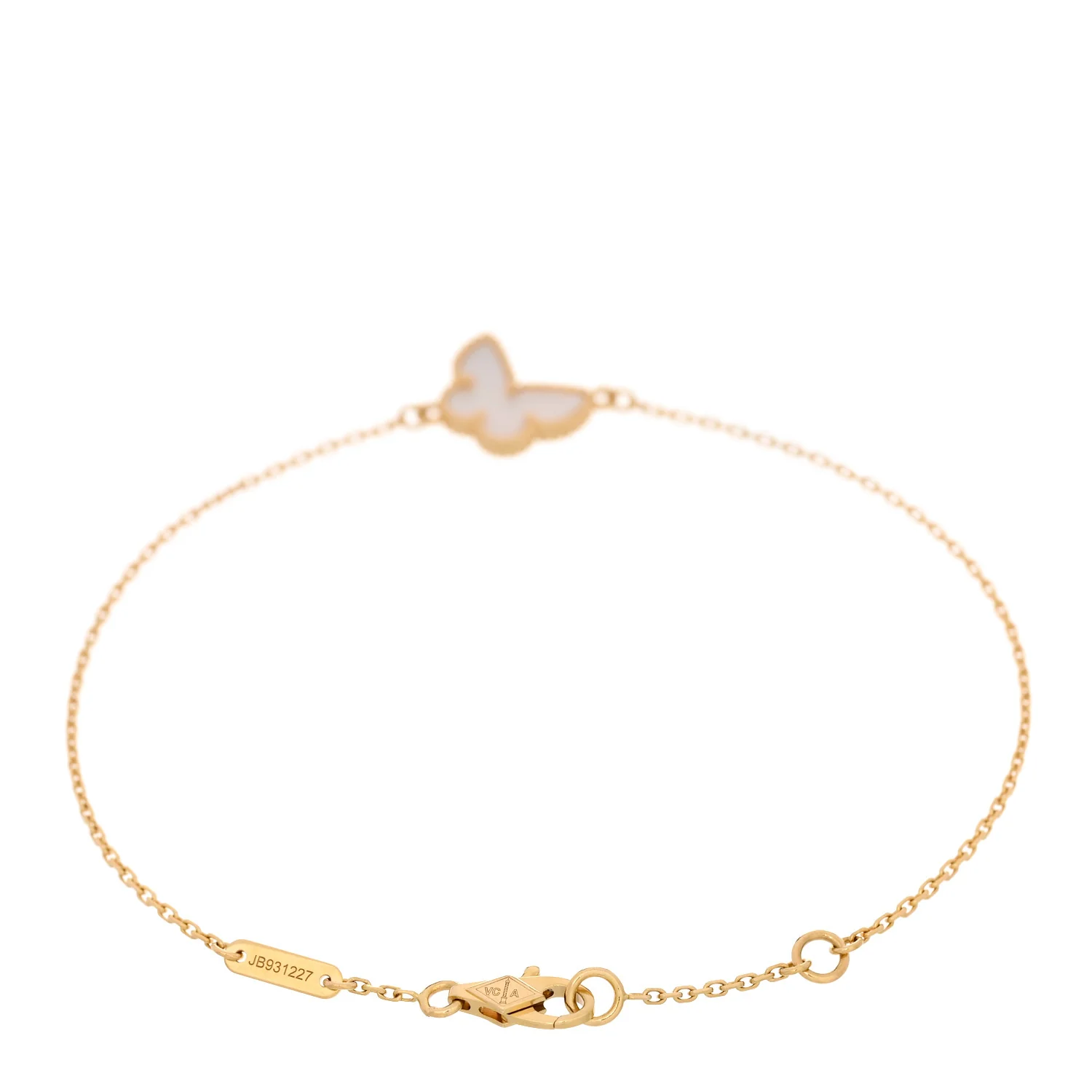 18K Yellow Gold Mother of Pearl Sweet Alhambra Butterfly Bracelet - Image 2