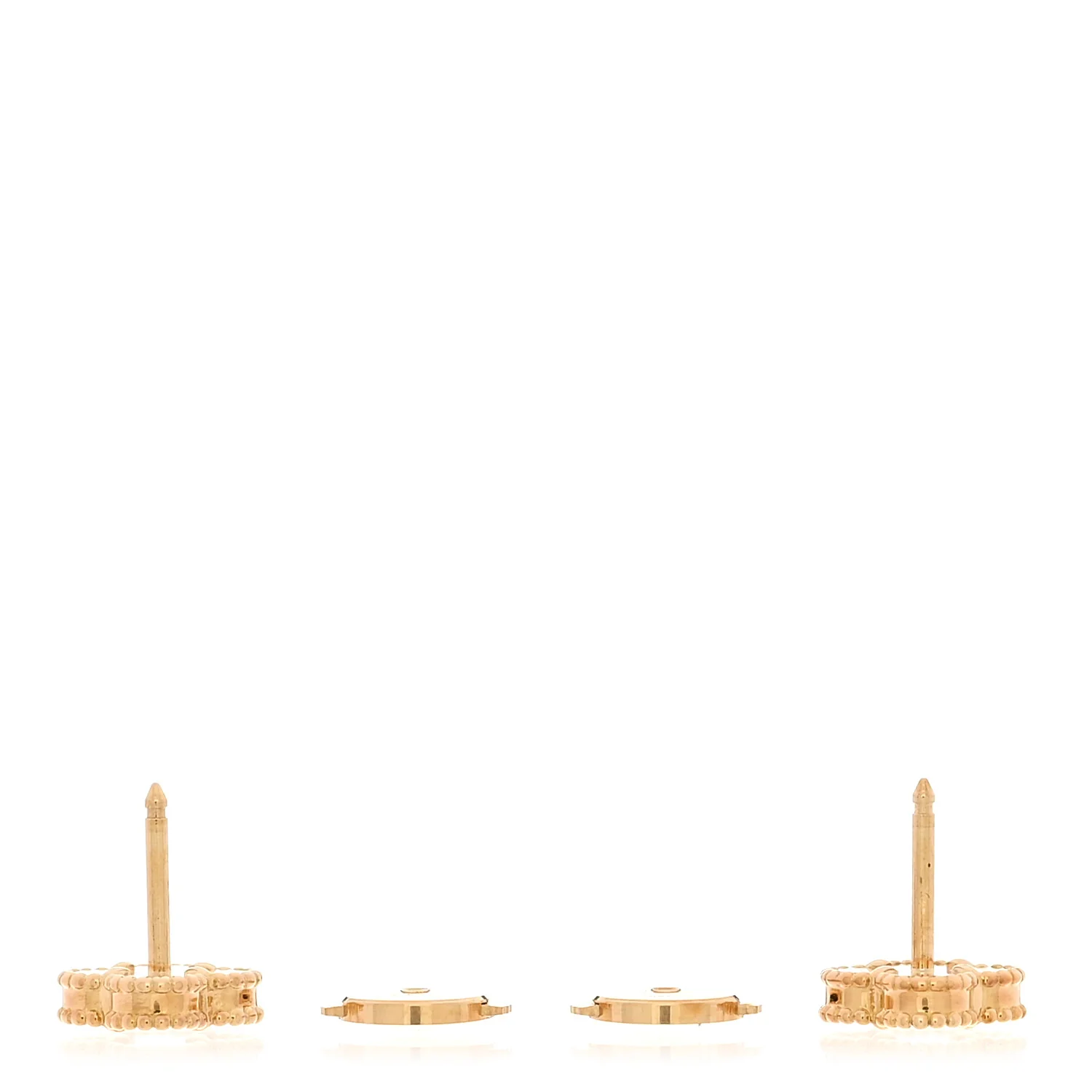 18K Yellow Gold Mother of Pearl Sweet Alhambra Earrings - Image 3