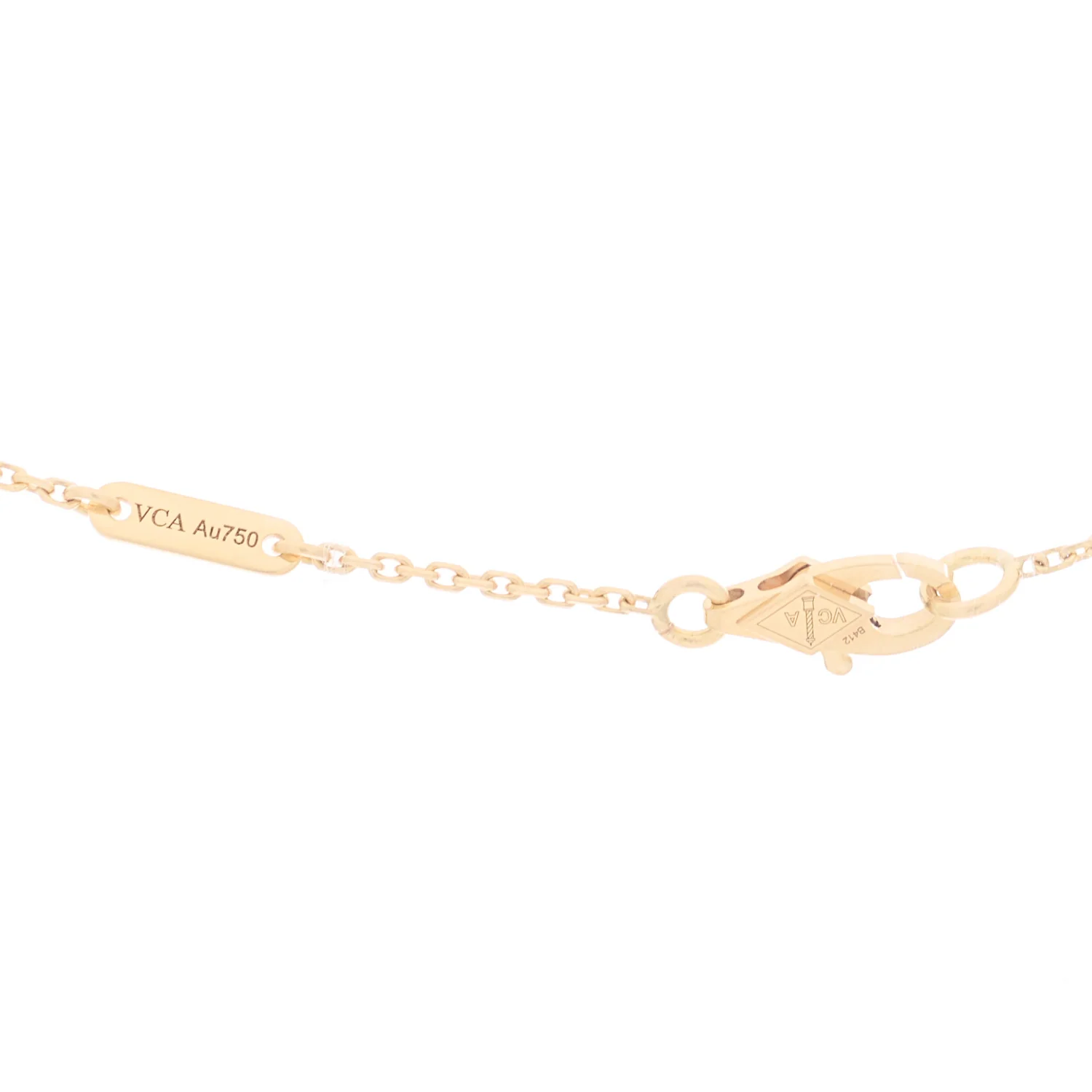 18K Yellow Gold Mother of Pearl Sweet Alhambra Pendant Necklace - Image 4