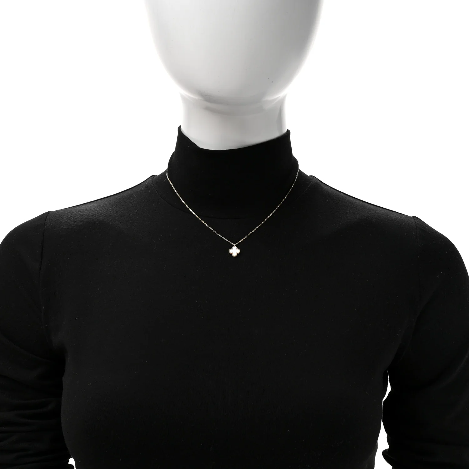 18K Yellow Gold Mother of Pearl Sweet Alhambra Pendant Necklace - Image 2