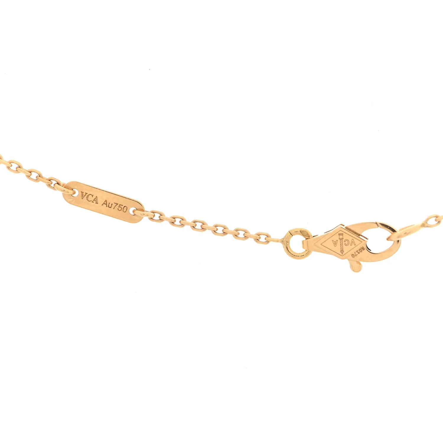 18K Yellow Gold Mother of Pearl Sweet Alhambra Pendant Necklace - Image 4