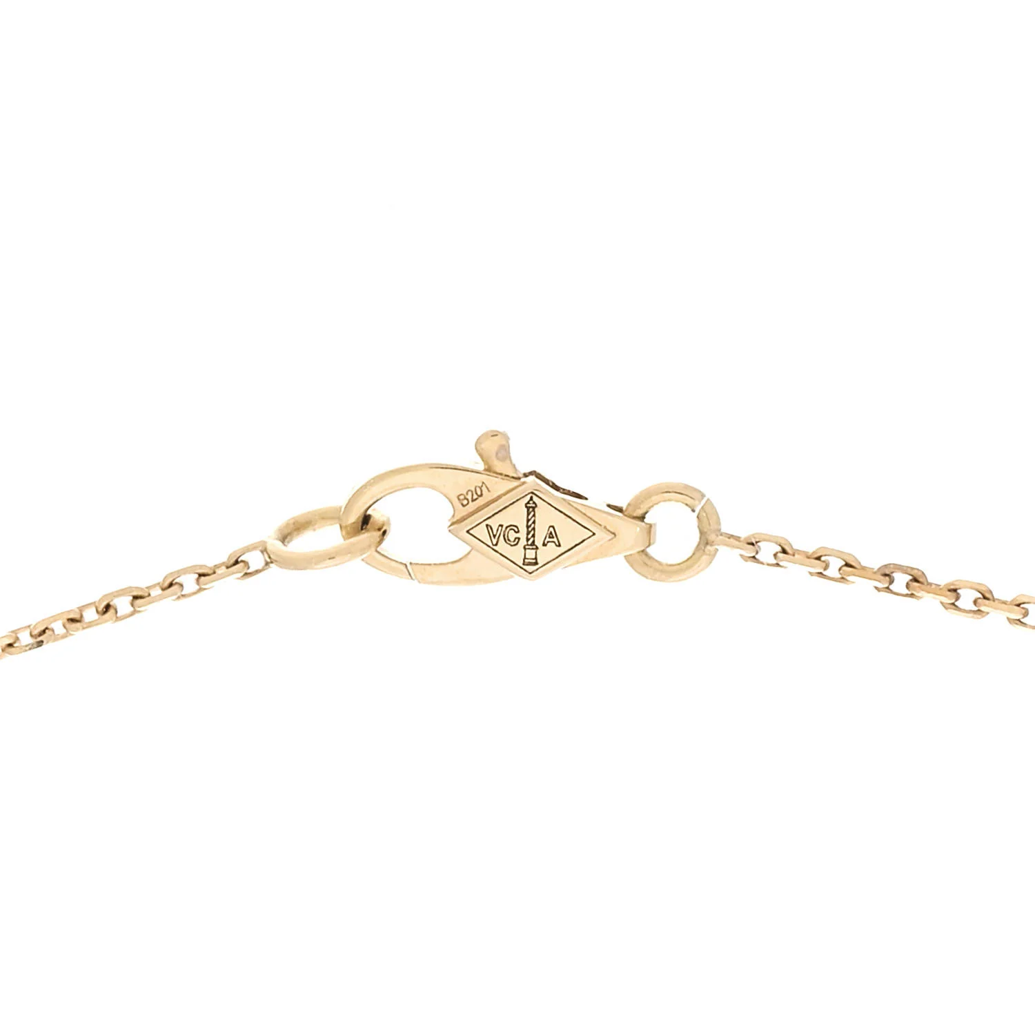 18K Yellow Gold Mother of Pearl Sweet Alhambra Pendant Necklace - Image 4