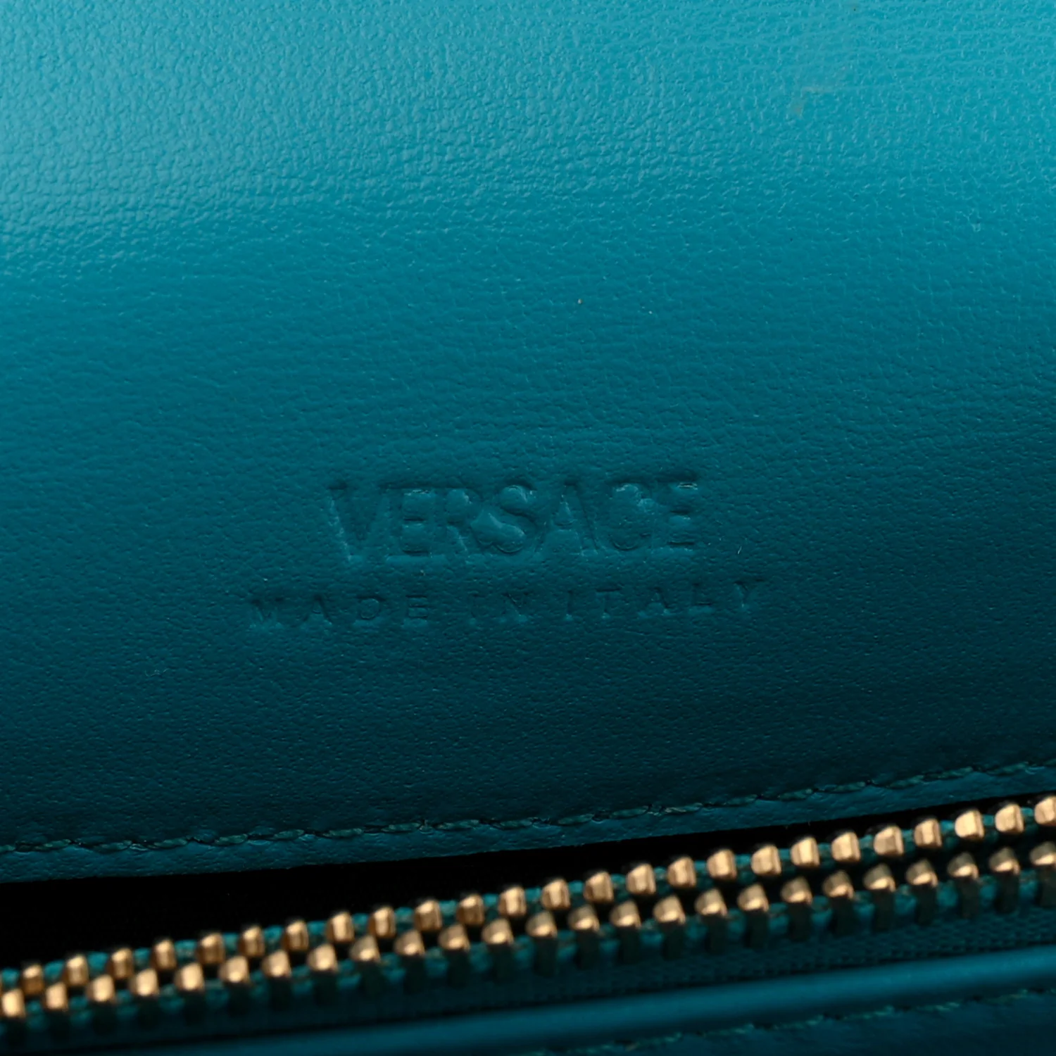 Calfskin Greca Goddess Wallet On Chain Blue - Image 6