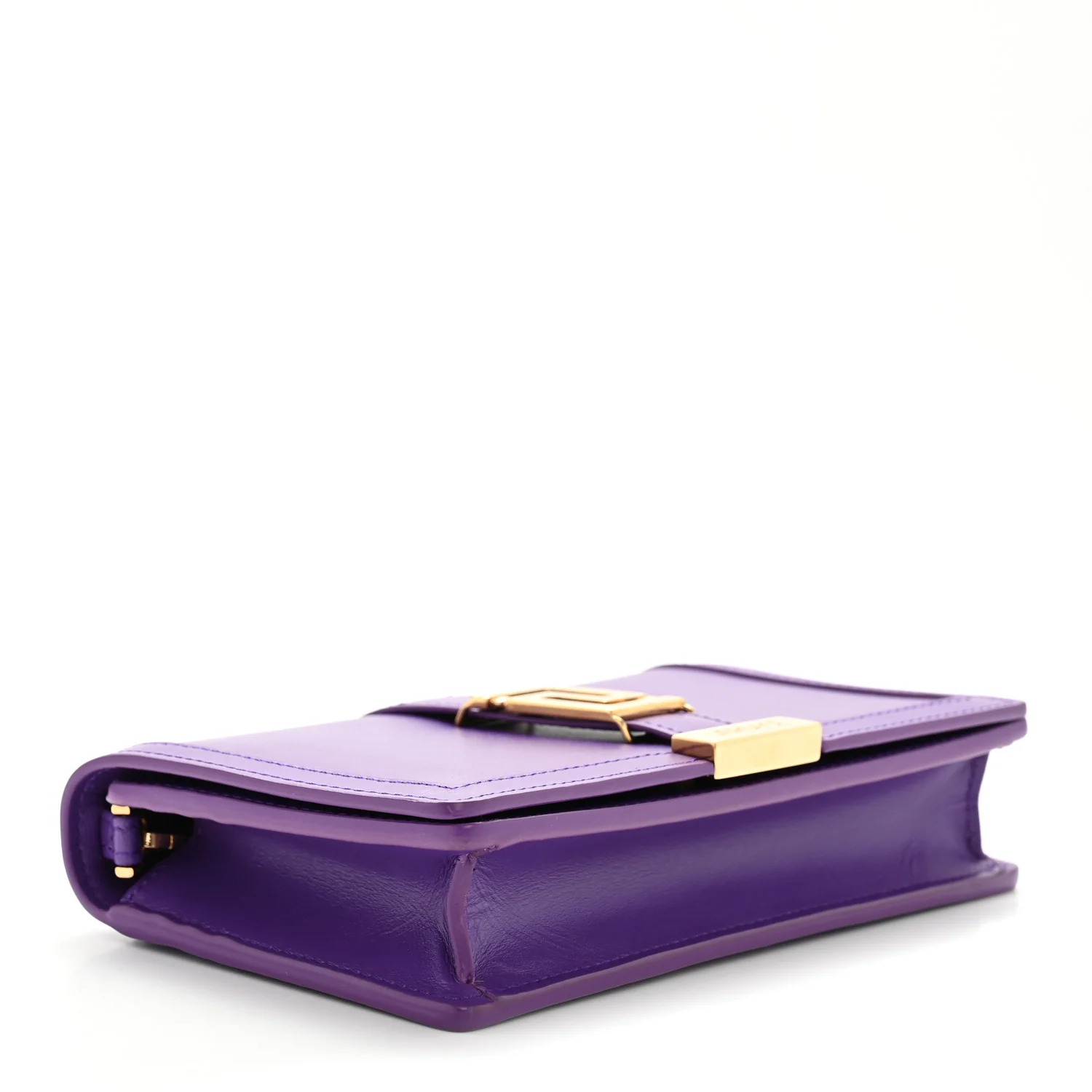 Calfskin Greca Goddess Wallet On Chain Dark Orchid - Image 4