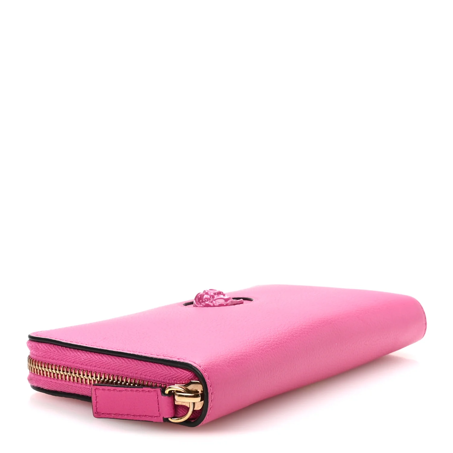 Calfskin Medusa Zip Wallet Pink - Image 4