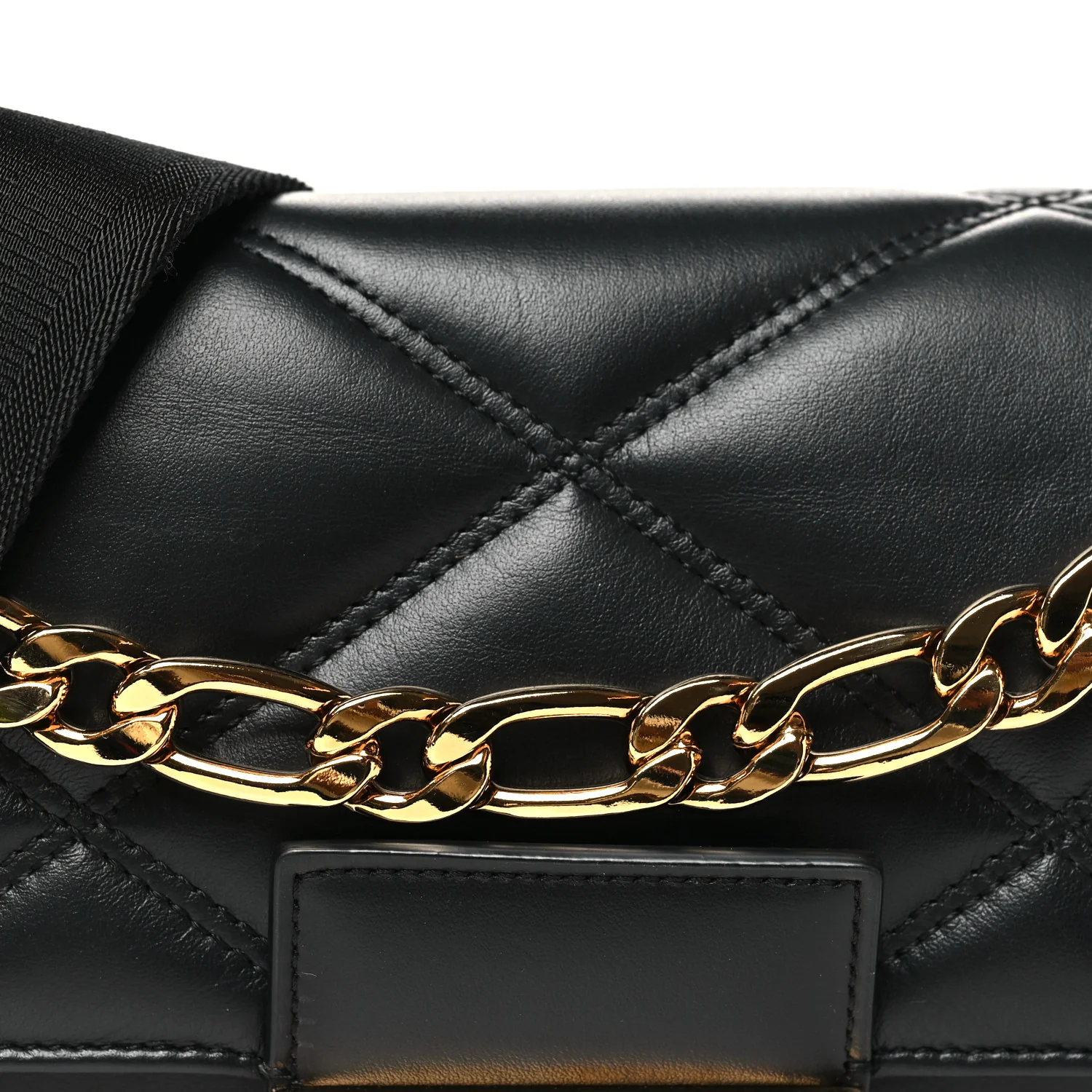 Calfskin Quilted Medusa Small Top Handle Shoulder Bag Black - Image 7