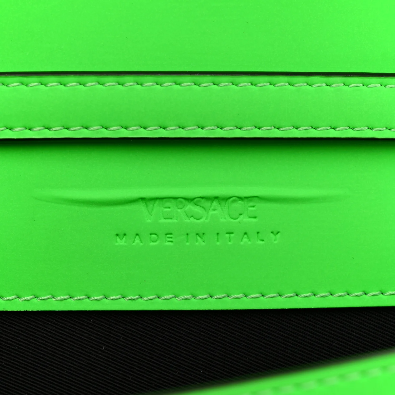 Calfskin Rubber Medusa Shoulder Bag Lime - Image 6