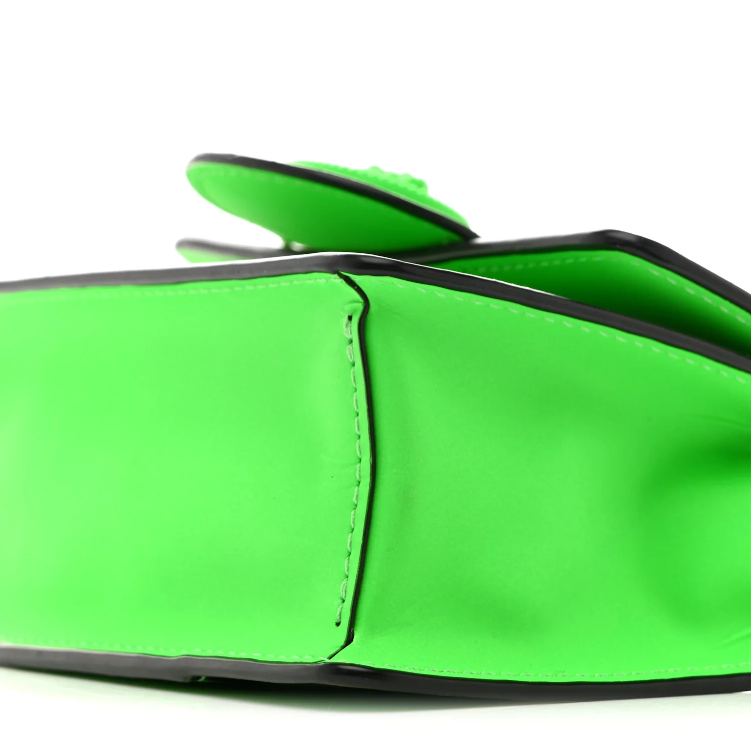 Calfskin Rubber Medusa Shoulder Bag Lime - Image 9