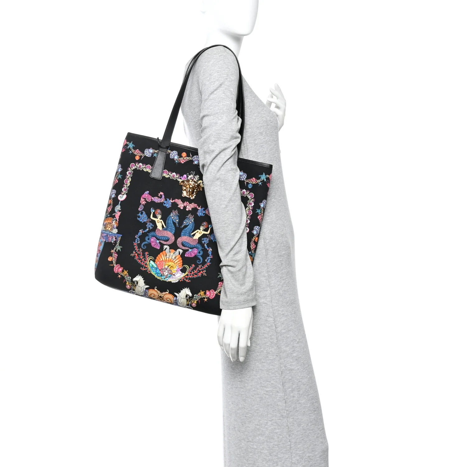 Canvas Underwater Medusa Tote Black Multicolor - Image 2