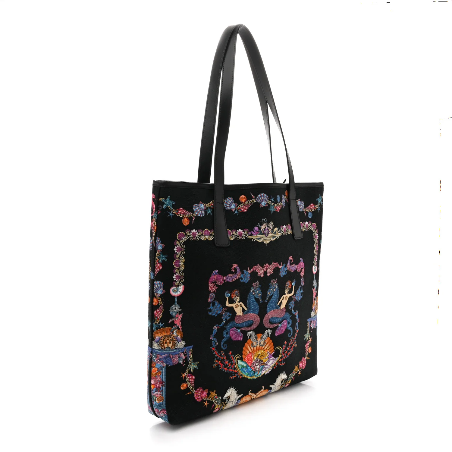 Canvas Underwater Medusa Tote Black Multicolor - Image 3