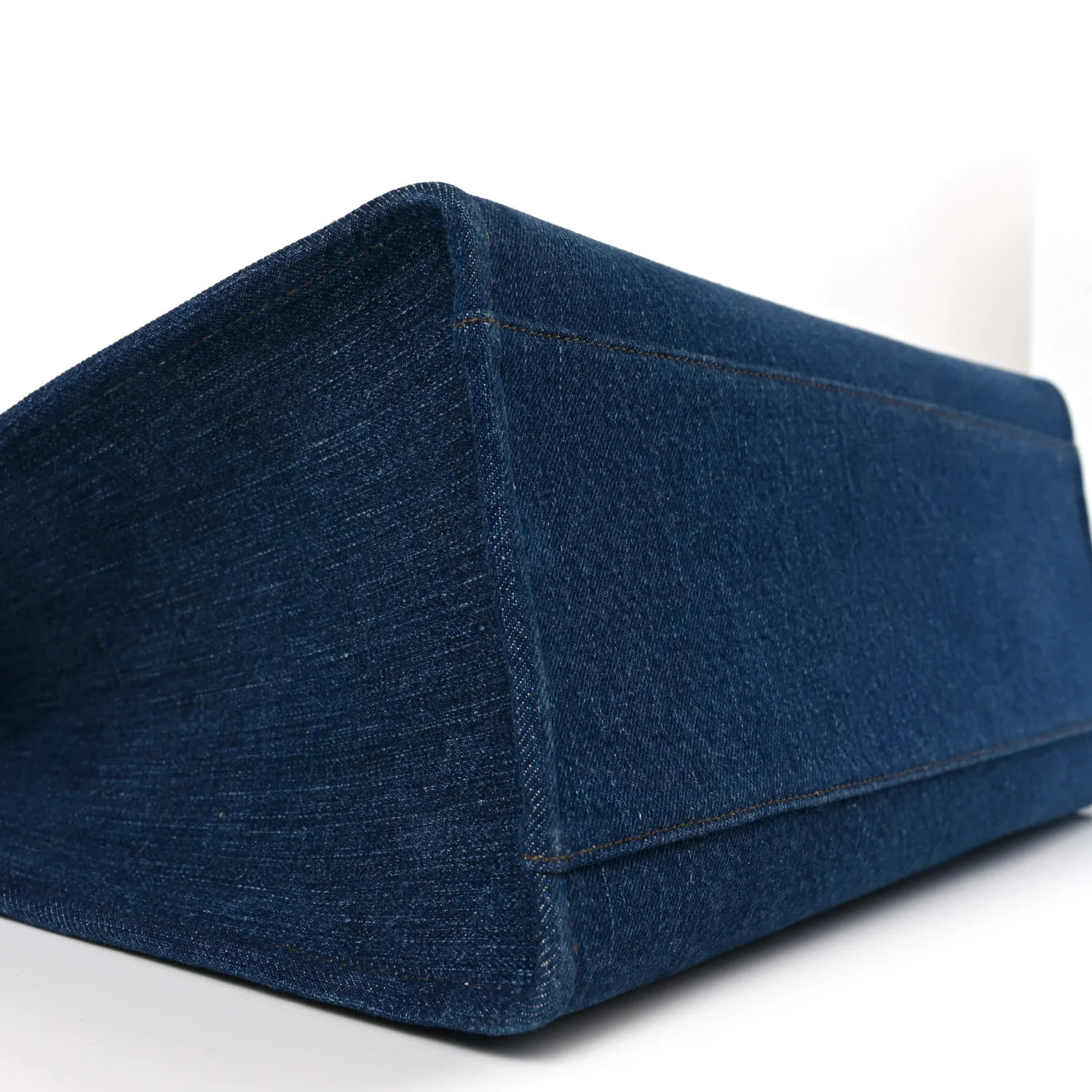 Denim Calfskin La Medusa Tote Bag Blue - Image 8