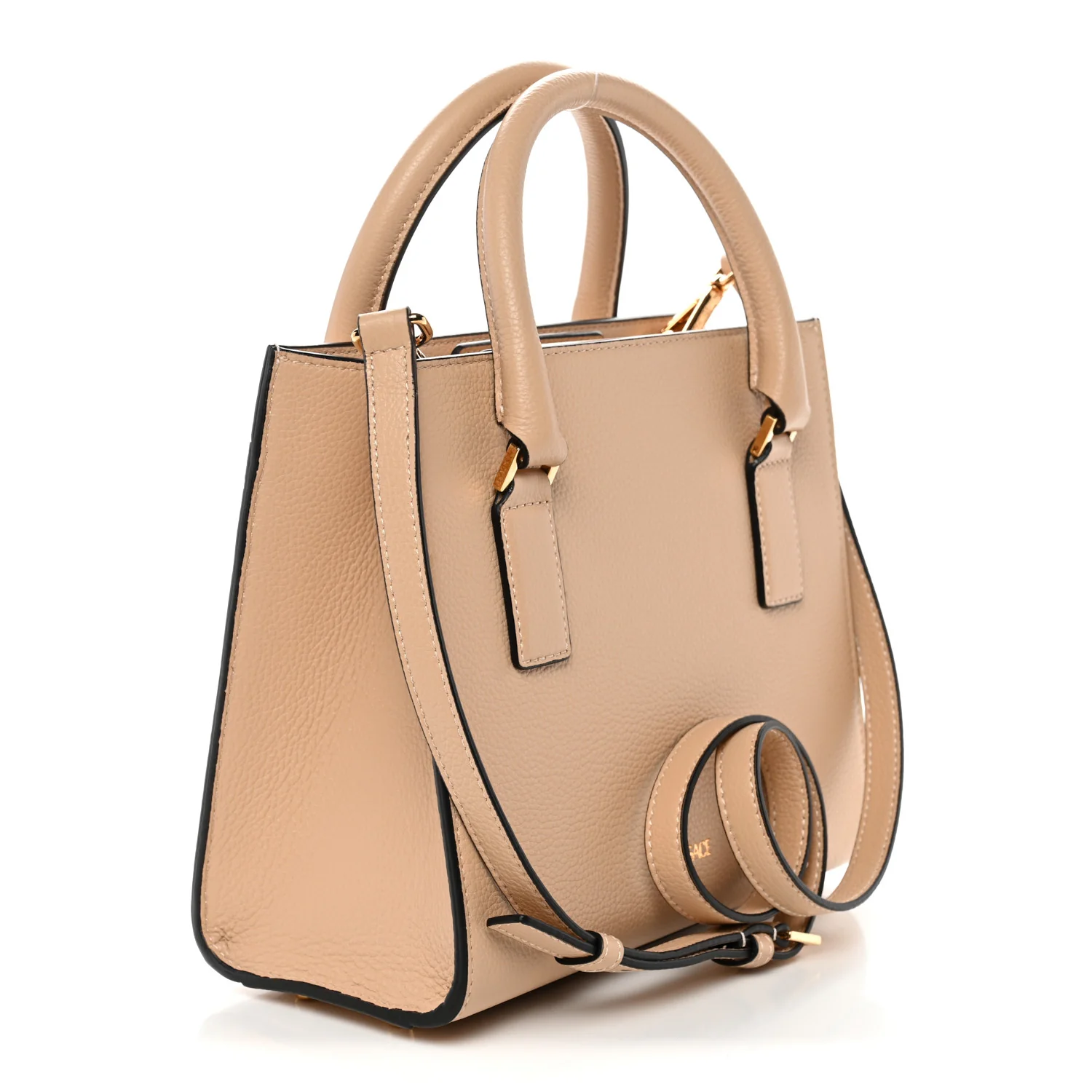Grainy Calfskin Virtus Top Handle Tote Beige - Image 3