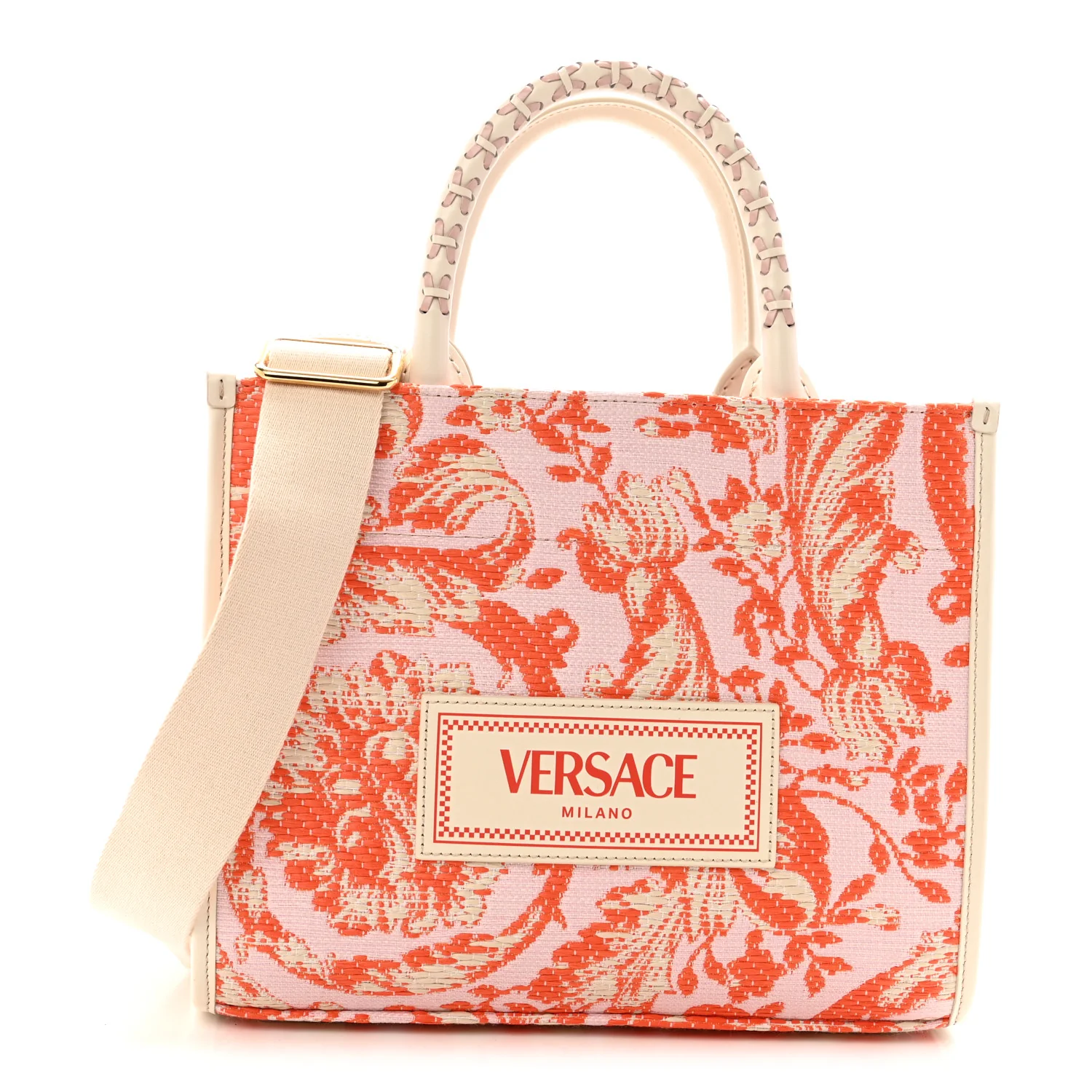 Jacquard Barocco Small Athena Tote White Multicolor