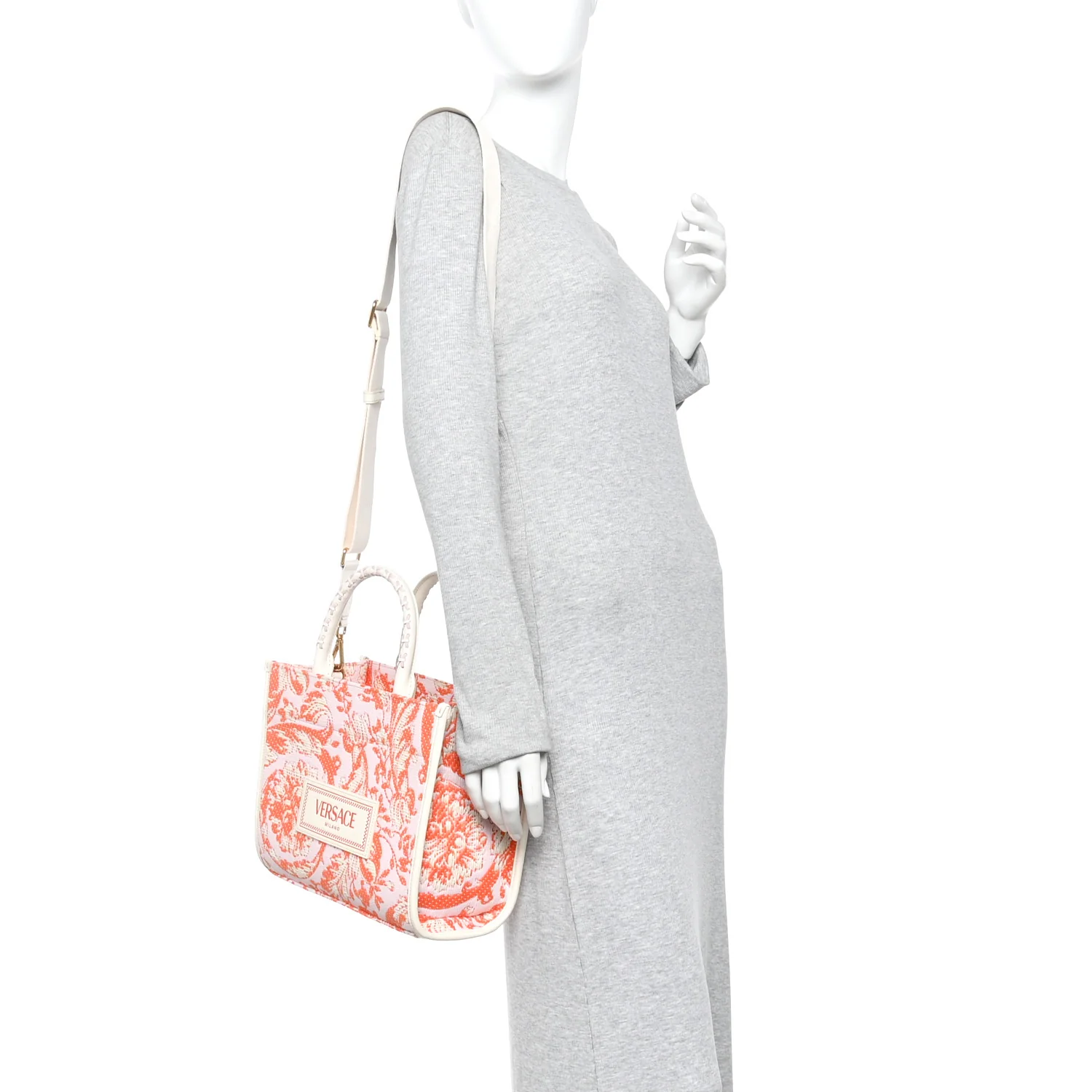 Jacquard Barocco Small Athena Tote White Multicolor - Image 2