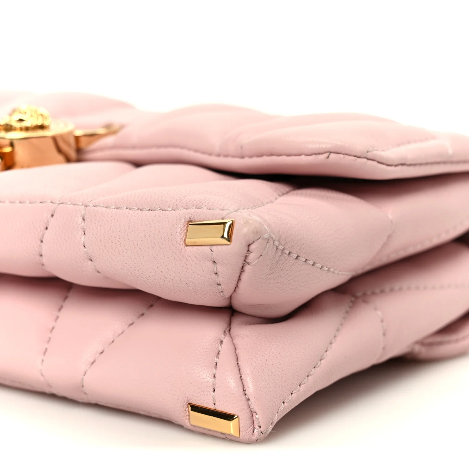 Lambskin Quilted Mini Kleio Crossbody Bag Light Pink - Image 11
