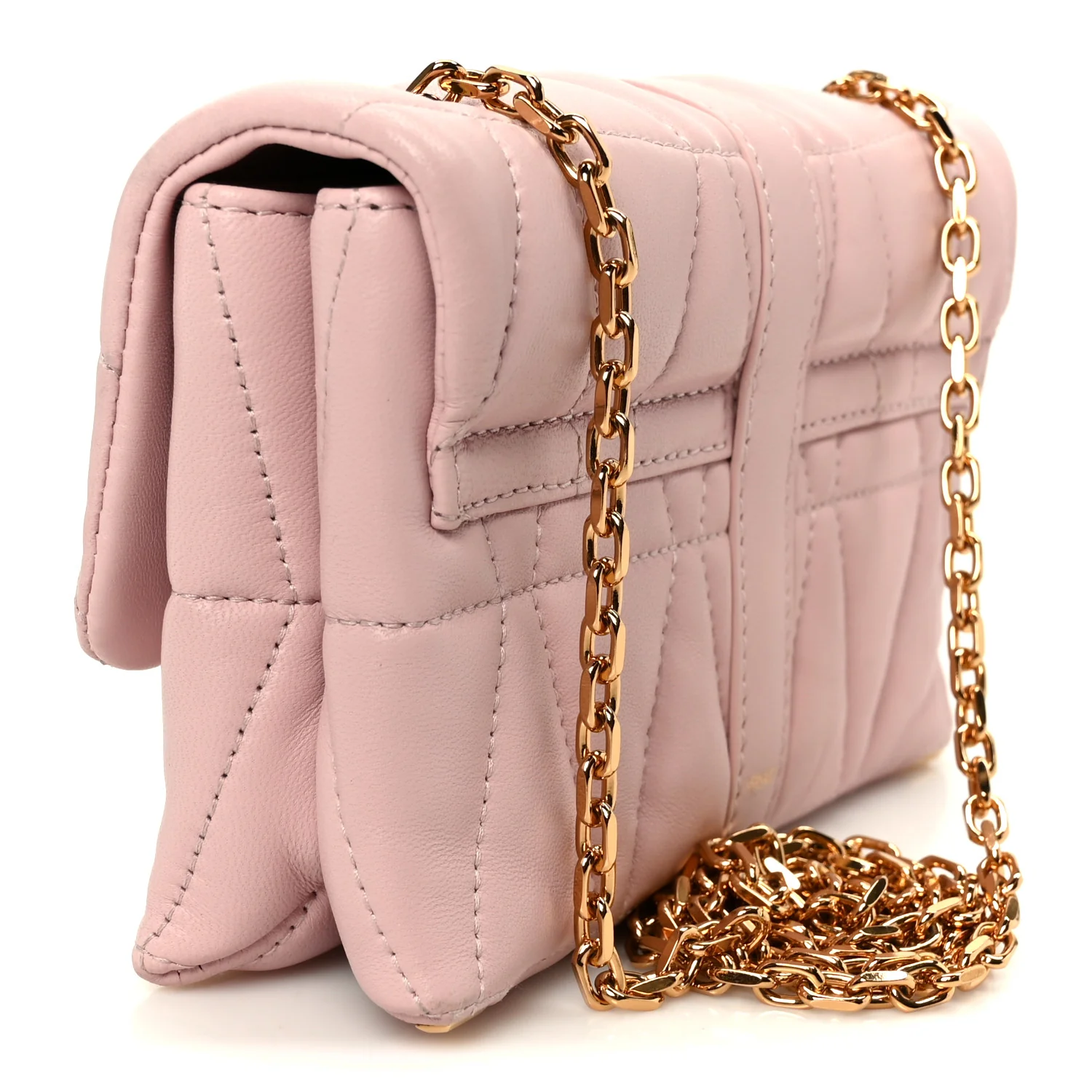 Lambskin Quilted Mini Kleio Crossbody Bag Light Pink - Image 3