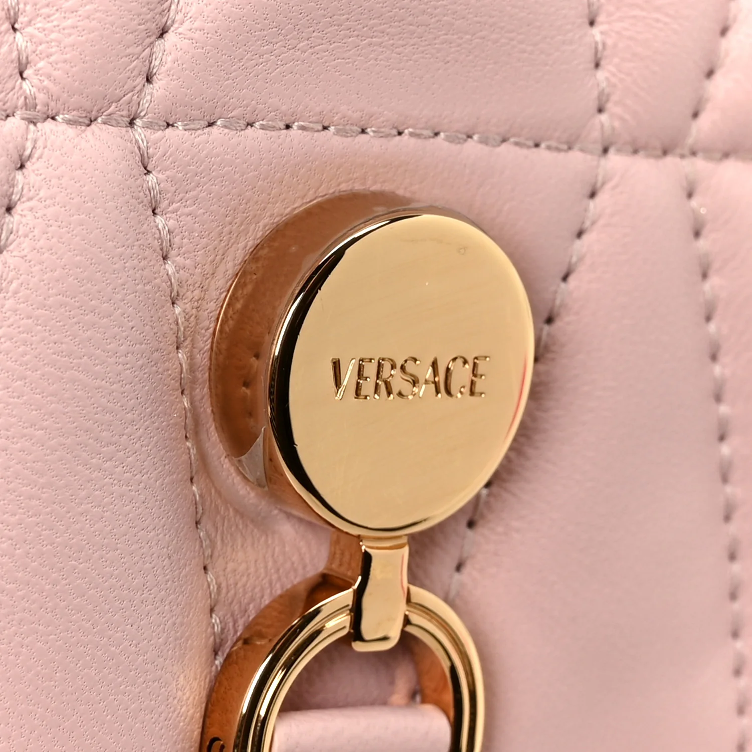 Lambskin Quilted Mini Kleio Crossbody Bag Light Pink - Image 8