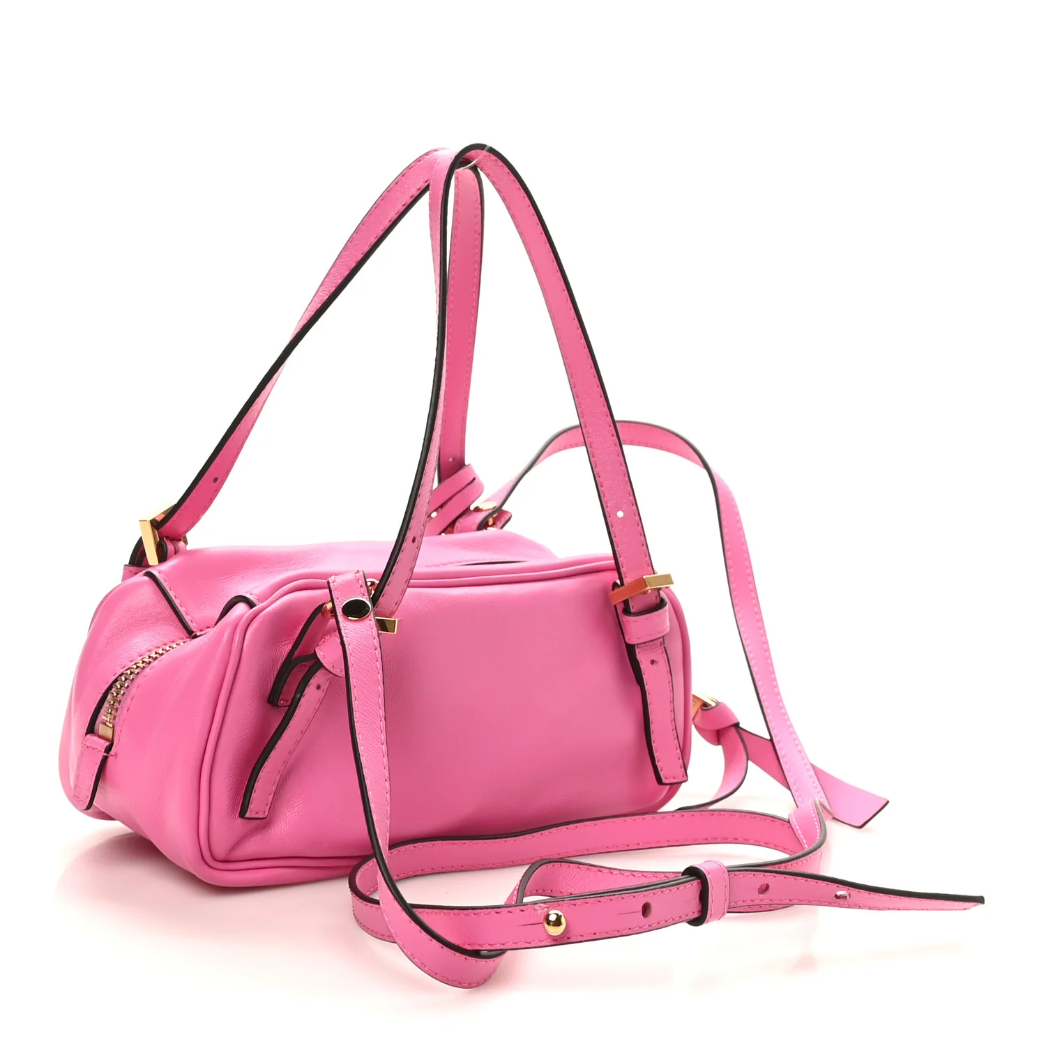 Lambskin Tag Bowling Bag Pink - Image 3