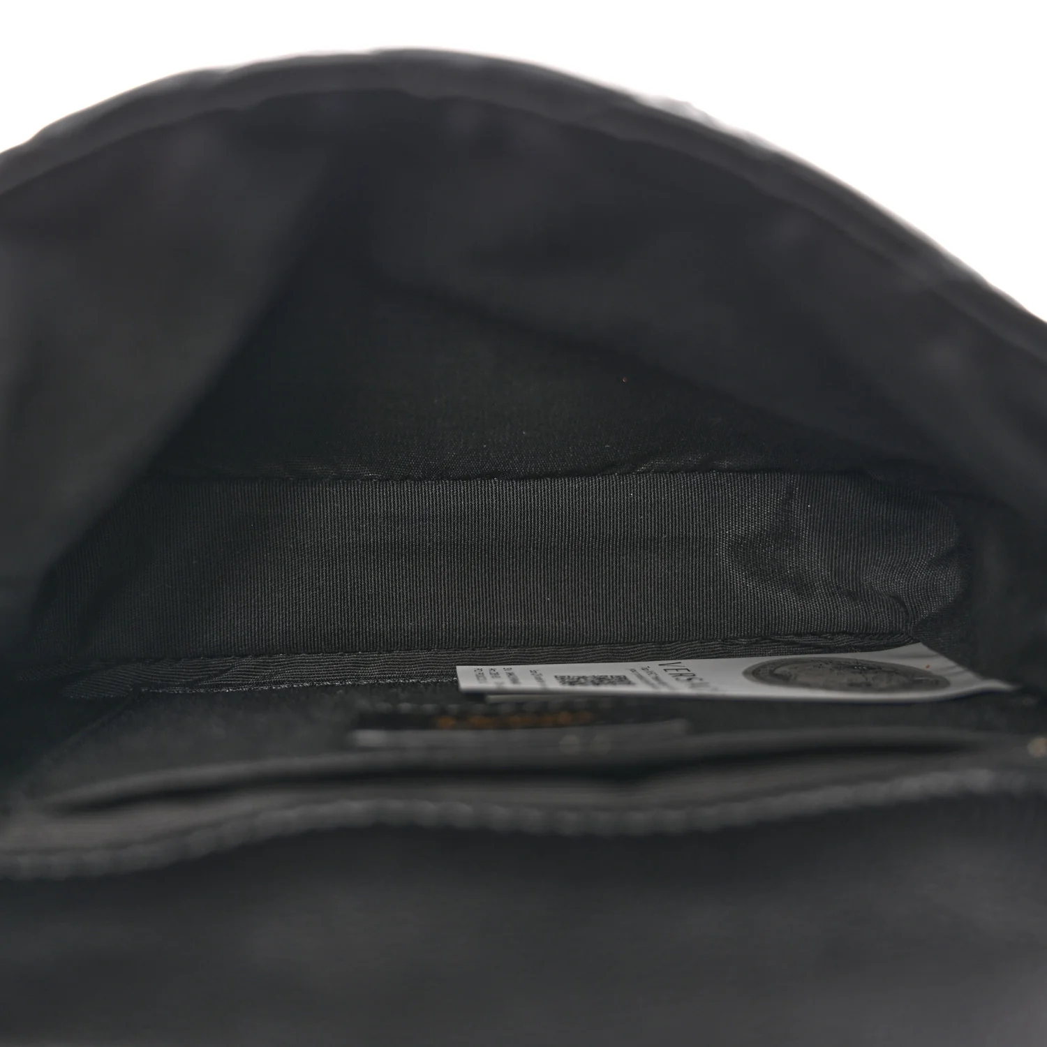 Nappa Quilted Small Medusa Chain Crossbody Black - Image 5