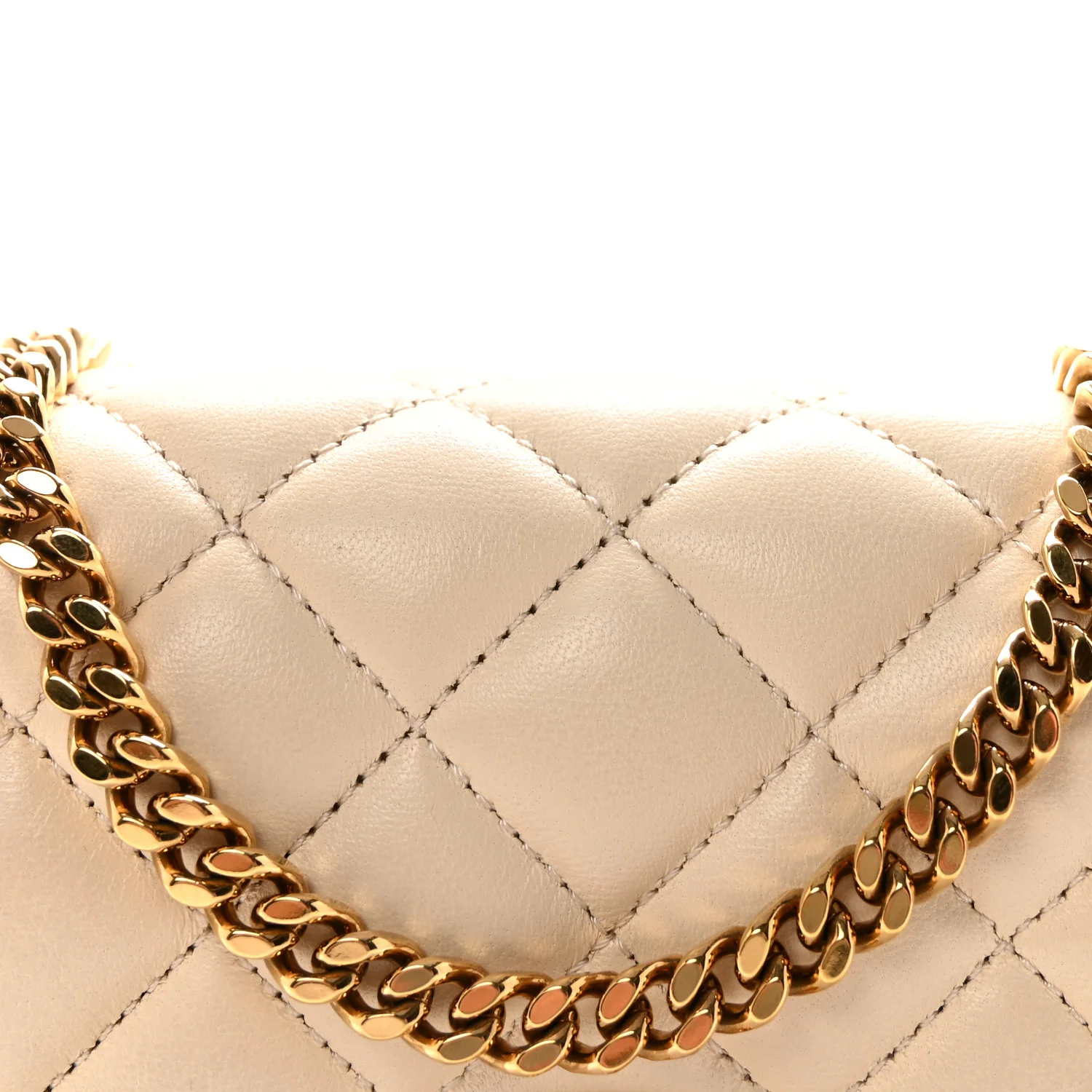 Nappa Quilted Small Medusa Chain Crossbody White - Image 7